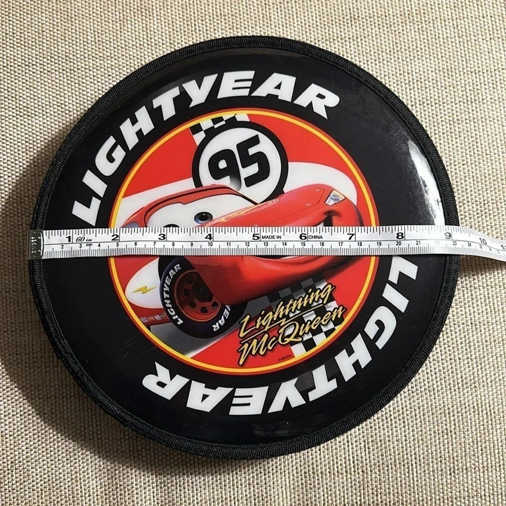 Disney Pixar Lightning McQueen Wheel Shape Zipper Stationary Art Supply Organize